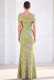Mermaid Off the Shoulder Light Blue Long Mother Of the Bride Dress with 3D Flowers