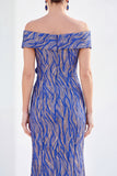 Mermaid Off the Shoulder Light Blue Long Mother Of the Bride Dress with 3D Flowers