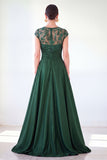 Grey A-Line Sequins Long Mother Of the Bride Dress with Cape