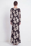 Mermaid Navy Long Sleeves Mother Of the Bride Dress with Embroidery