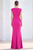Grey Blue Mermaid Boat Neck Long Mother Of the Bride Dress with 3D Flowers