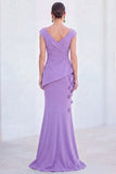 Green Mermaid Ruched  V-Neck Long Mother Of the Bride Dress with 3D Flowers