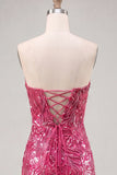 Sweetheart Dark Green Bodycon Sequins Party Dress with Lace Up Back