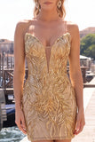 Sweetheart Dark Green Bodycon Sequins Party Dress with Lace Up Back
