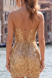 Sweetheart Dark Green Bodycon Sequins Party Dress with Lace Up Back