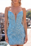 Sweetheart Dark Green Bodycon Sequins Party Dress with Lace Up Back