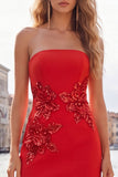 Strapless Dark Green Bodycon Sequins Cocktail Dress