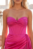 Burgundy Sweetheart Corset Bodycon Ruched Mini Party Dress with Fringes