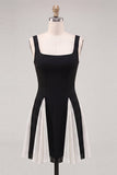Black Square Neck A-Line Short Homecoming Dress
