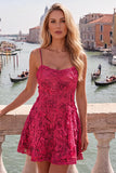 Light Blue Floral A-Line Spaghetti Straps Homecoming Dress with Appliques