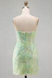 Strapless Bodycon Sequin Short Cocktail Dress