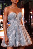 Pink Sweetheart A-Line Short Party Dress with Pearls
