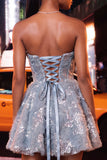 Pink Sweetheart A-Line Short Party Dress with Pearls