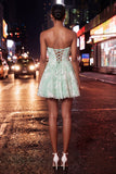 Pink Sweetheart A-Line Short Party Dress with Pearls