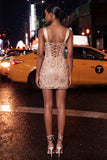 Blush Bodycon Corset Ruched Lace Up Back Graduation Dress with Sash