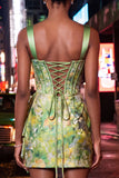 Blush Bodycon Corset Ruched Lace Up Back Graduation Dress with Sash