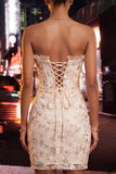 Sweetheart Corset Blush Bodycon Ruched Lace Up Back Cocktail Party Dress