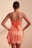 Green Sweetheart Ruched Bodycon Mini Cocktail Dress with Lace Up Back