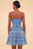 Sweetheart Green Corset A-Line Sequin Party Dress with Lace Up Back