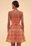 Sweetheart Green Corset A-Line Sequin Party Dress with Lace Up Back