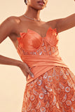 Sweetheart Green Corset A-Line Sequin Party Dress with Lace Up Back