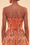 Sweetheart Green Corset A-Line Sequin Party Dress with Lace Up Back