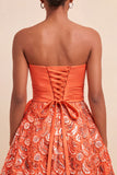Dark Green A-Line Sweetheart Lace Up Back Short Party Dress with Sequins