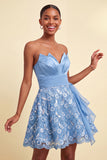 Dark Green A-Line Sweetheart Lace Up Back Short Party Dress with Sequins