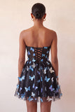 Blush Sweetheart Sheer Corset A-Line Graduation Dress with 3D Butterfly