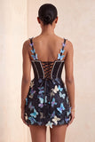 Blush Corset Bodycon Sequin Party Dress with Pearls