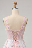 Blush Corset Bodycon Sequin Party Dress with Pearls