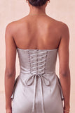 Strapless Dark Green Bodycon Ruched Cocktail Dress