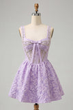 A-Line Mint Green Corset Jacquard Beaded Cute Party Dress