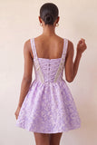 A-Line Mint Green Corset Jacquard Beaded Cute Party Dress