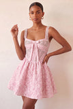 A-Line Mint Green Corset Jacquard Beaded Cute Party Dress