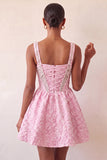 A-Line Mint Green Corset Jacquard Beaded Cute Party Dress