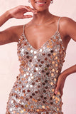 Sparkly Silver Bodycon Lace Up Back Short Homecoming Dress with Sequins