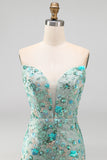Sweetheart Bodycon Sage Green Sequin Cocktail Dress with Lace Up Back