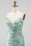 Sweetheart Bodycon Sage Green Sequin Cocktail Dress with Lace Up Back