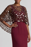 Dusty Rose Mermaid Sequin Long Mother Of the Bride Dress with Slit