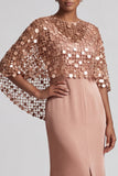 Dusty Rose Mermaid Sequin Long Mother Of the Bride Dress with Slit