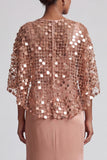 Dusty Rose Mermaid Sequin Long Mother Of the Bride Dress with Slit