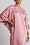 Blue Sheath 3/4 Sleeves Long Mother Of the Bride Dress with Pockets
