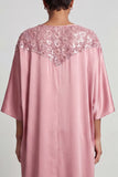 Blue Sheath 3/4 Sleeves Long Mother Of the Bride Dress with Pockets