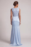 Light Green Mermaid Sequins Bateau Neck Long Mother Of the Bride Dress