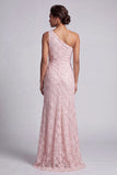 One Shoulder Champagne Mermaid Cut Out Long Mother Of the Bride Dress with Sequins