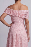 Off the ShouldeRedr A-Line Midi Mother Of the Bride Dress with Sequins