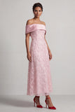 Red A-Line Off the Shoulder Long Mother Of the Bride Dress with Sequins