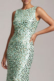 Sparkly Champagne Mermaid Boat Neck Long Mother Of the Bride Dress with Sequins