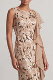 Champagne Sequins Mermaid Long Mother Of the Bride Dress with Ruffles